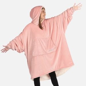 The Comfy Dream Blanket Hoodie Original Wearable Sherpa Lined Pink One Size